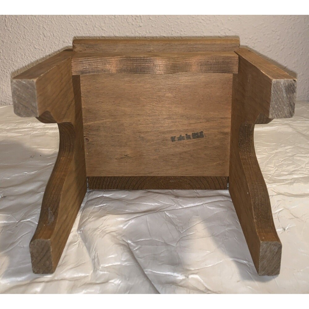 Vintage Country Wooden Chair Bench Doll Or Plant Stand Rustic 19” - Picture 5 of 14